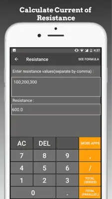 Electric Circuit Calculator android App screenshot 1